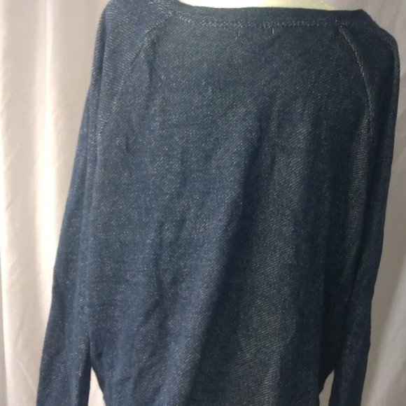 NAVY BLUE TERRY CLOTH TRIBAL FAIRAISLE OLD NAVY WINTER SWEATER - Picture 5 of 5